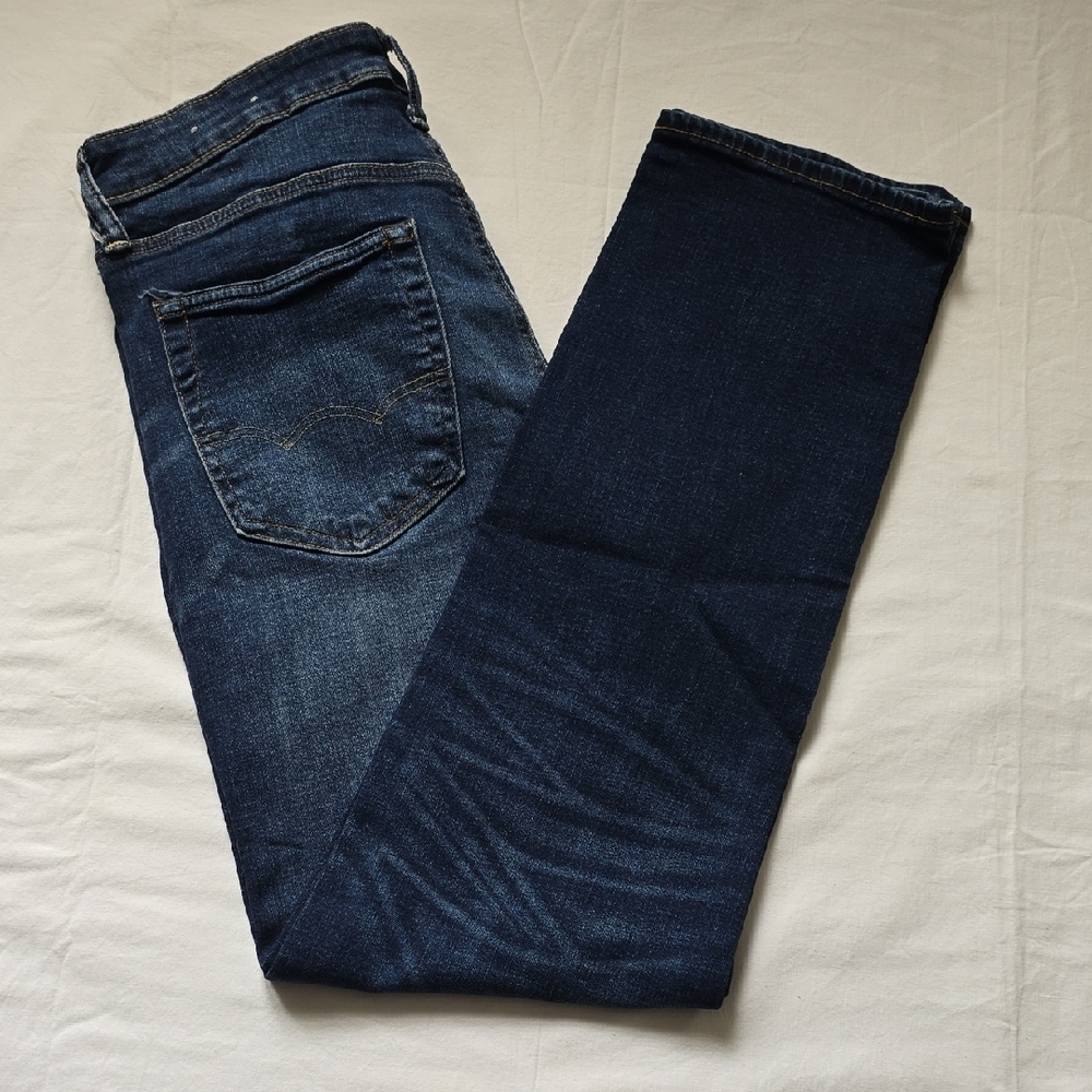 American Eagle Outfitters Men's Dark Blue Slim Straight Jeans - Picture 7 of 9